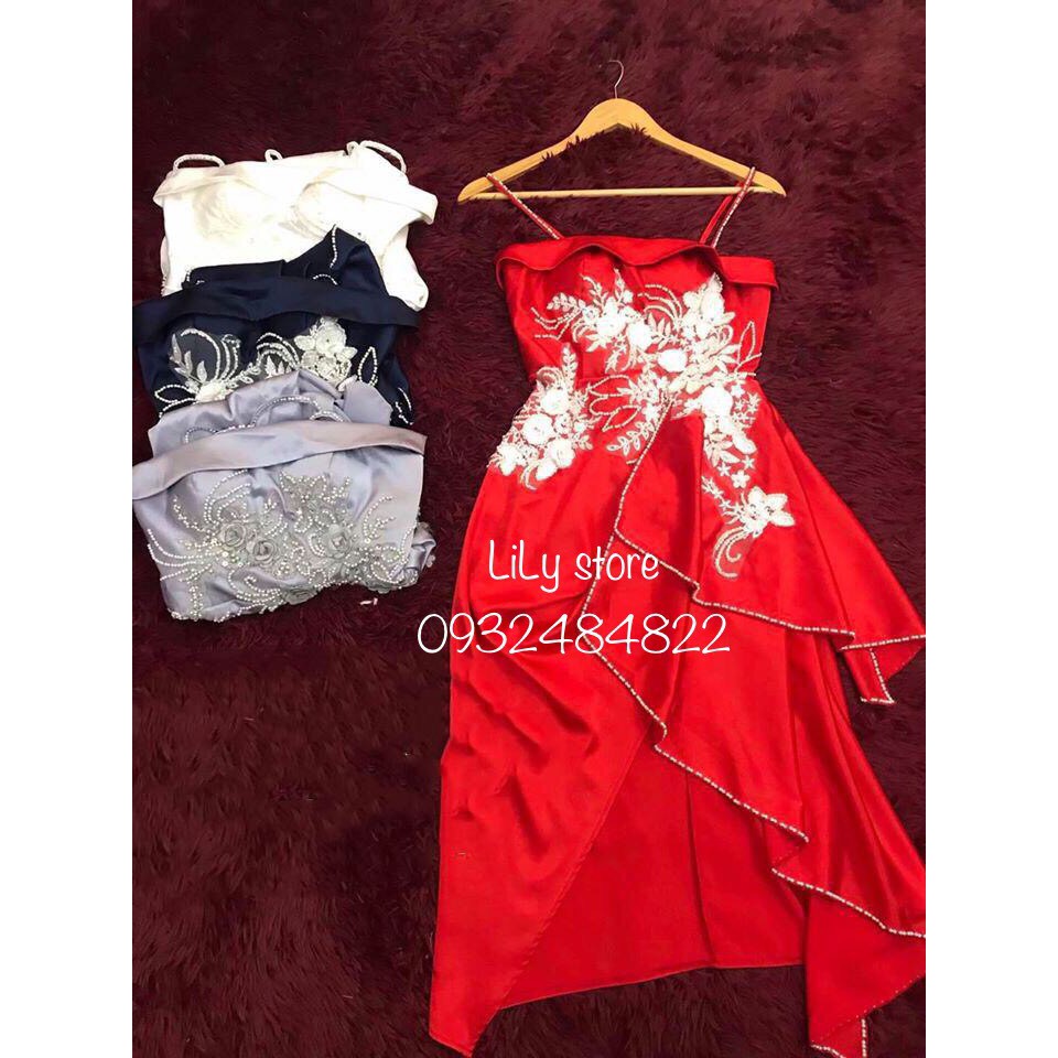 ẢNH THẬT 1000%  ! Đầm  2 TẦNG ĐÍNH HOA THÊU ĐÁ, NGỌC (ảnh thật )