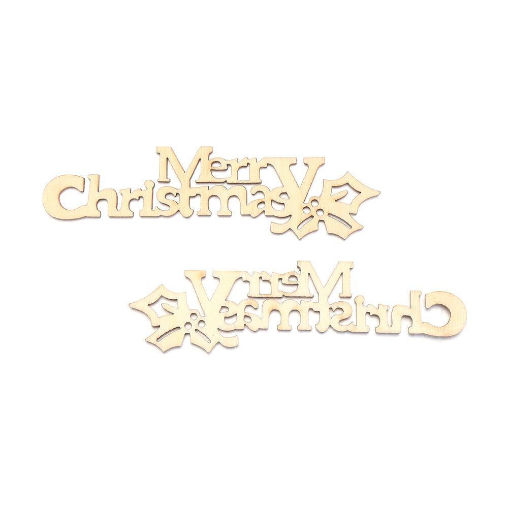 YOLA Set 10 Miếng Gỗ Khắc Chữ Merry Christmas Màu Sắc Tự Nhiên Dùng Để Trang Trí Giáng Sinh