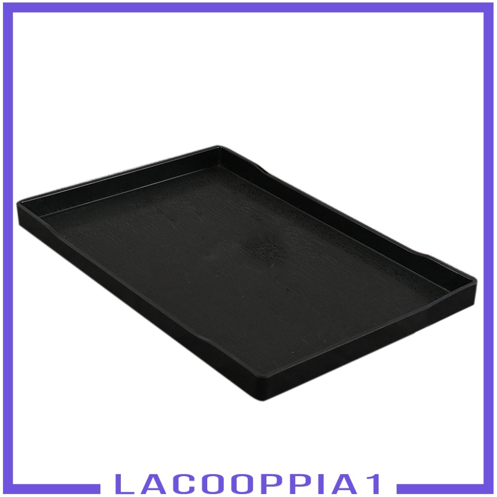 [LACOOPPIA1] Serving Fruit Bread Plate Wooden Breakfast Dishes Tea Bed Tray Black Platter