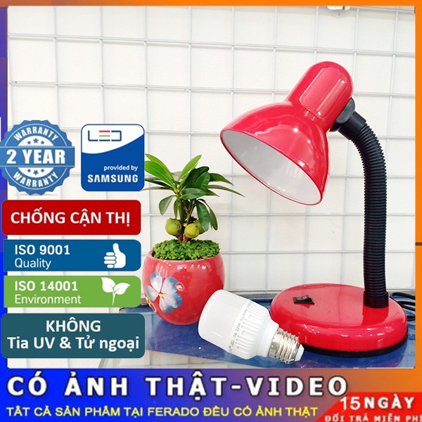 Đèn bàn học sinh CHỐNG CẬN THỊ màu đỏ + TẶNG KÈM BÓNG