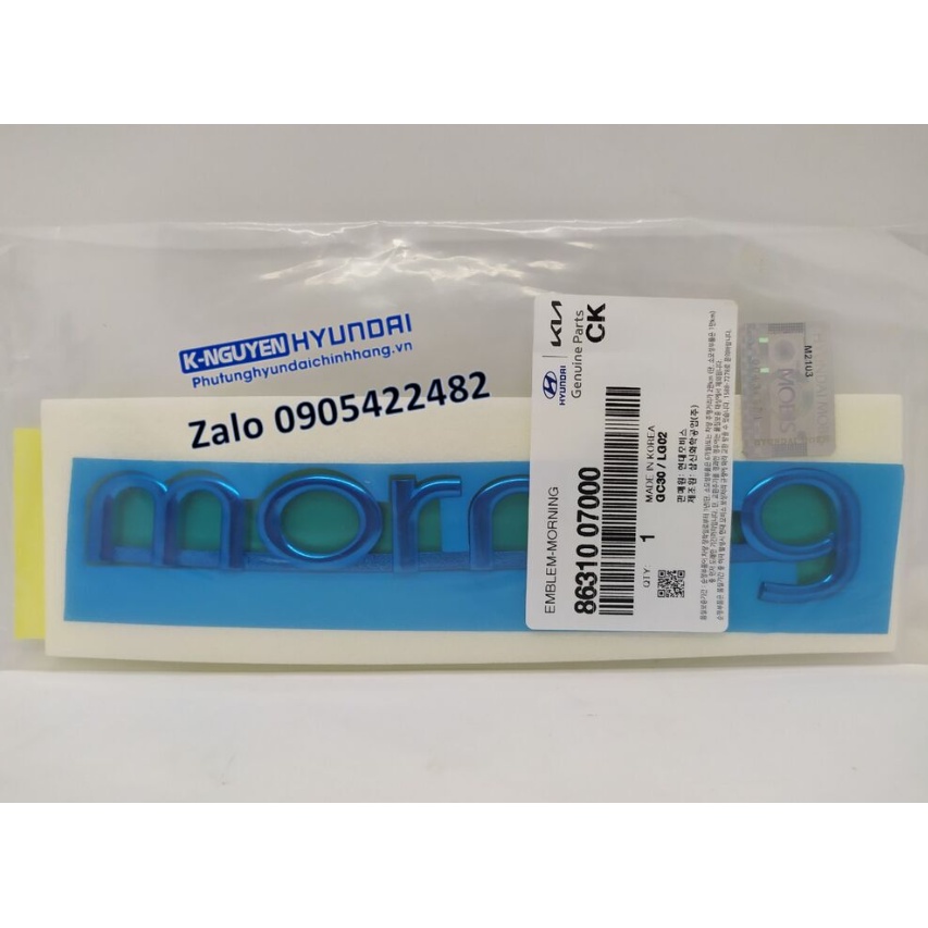 Logo chữ nổi dán đuôi xe KIA MORNING SLX - Mã số: 8631007000, 8631307000