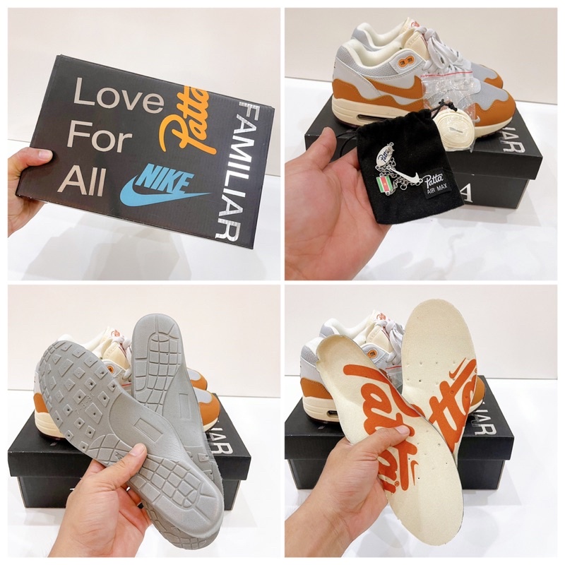 Giày sneaker Airmax 1 Patta Waves Monarch - Fullbox có dây phụ