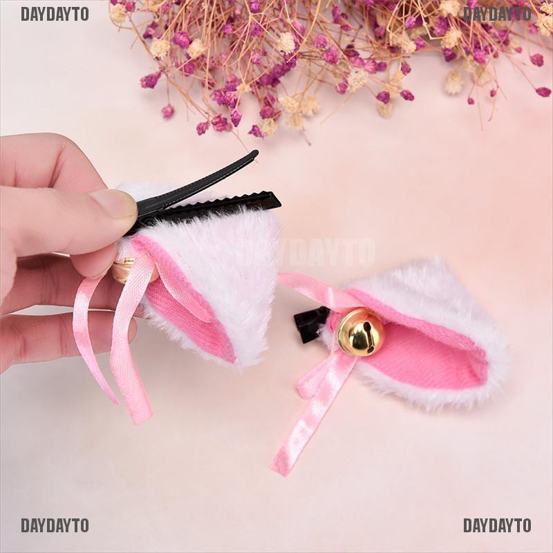 Kẹp Tóc Hình Tai Mèo Phối Lông Đáng Yêu