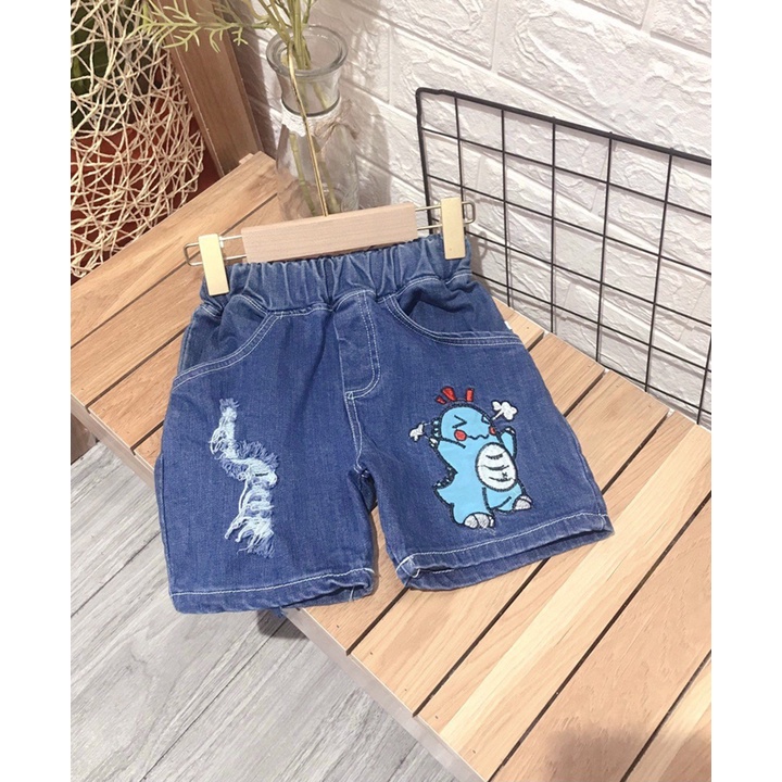Quần Jean Đùi Habi Fashion Cho Bé Trai Họa Tiết Khủng Long HABI13