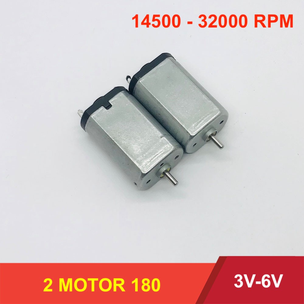 2 cái motor 180 mô tơ mini 3V - 6V - Tốc độ cao 14500 - 32000RPM - LK0021