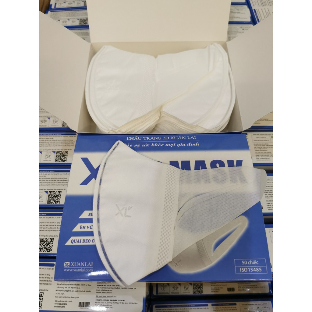 (Chính Hãng) Khẩu trang 3D Mask Công nghệ Nhật Bản Hãng  Xuân Lai ( NEW 2021 vỏ đen )hộp 50 cái - Now ship 2h tại Hà Nội