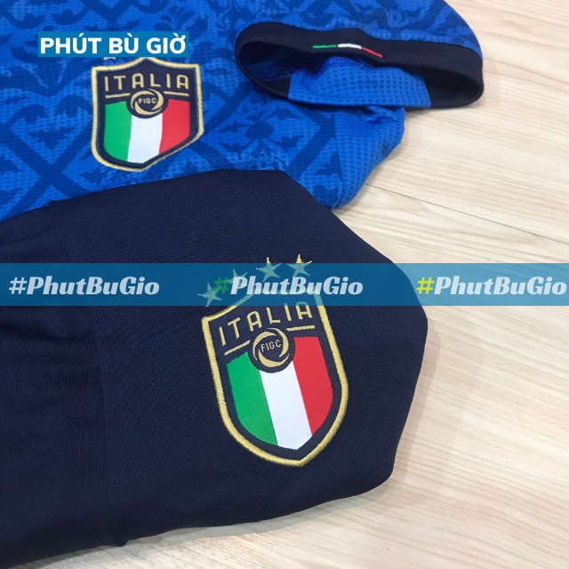 Áo Bóng Đá Thể Thao Đá Banh Đội Tuyển Ý ITALIA Sân Nhà Chất Polyester, Hàng Thailand Thi Đấu Phút Bù Giờ Sport