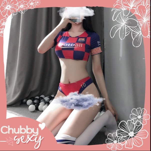 Cosplay Nữ Cổ Động Viên Bóng Đá Sexy - Set Đồ Thể Thao Cực Tôn Dáng Siêu Tôn Vòng 3 Gợi Cảm - CPL35 - Chubby.sexy