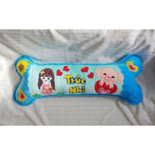 Gối ôm handmade bé gái và heo ôm tim