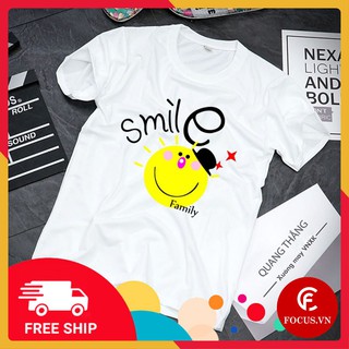 Freeship 50k - áo gia đình smile family fc503