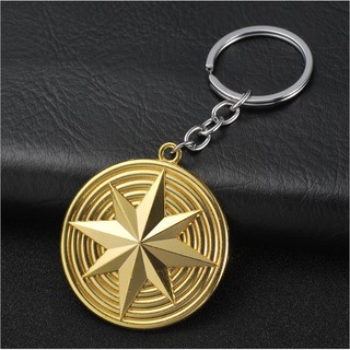 Móc Treo chìa Khóa Hình Khiên Captain Marvel Vàng