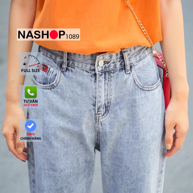 Quần bò baggy nữ quần jean baggy nữ quần jeans nữ lưng cao cạp cao quần nữ đẹp 3 size S M L hot 2021 QT17 nashop 1089