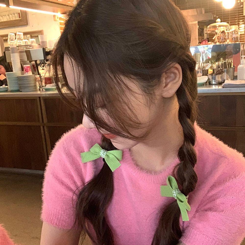 IVORY Bộ 2 Dây Buộc Tóc Mini Phong Cách Hàn Quốc Cổ Điển Thời Trang Cho Nữ