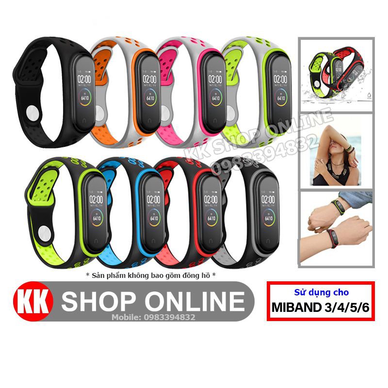 Dây đeo miband thể thao thay thế cho Xiaomi Miband 3, Xiaomi Miband 4, Xiaomi Miband 5, Xiaomi Miband 6