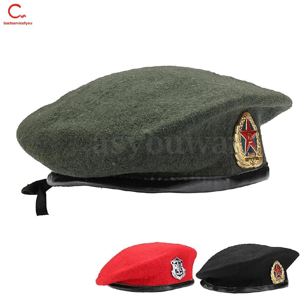 Mũ Beret Vải Nỉ Phong Cách Quân Đội Cho Nam Và Nữ