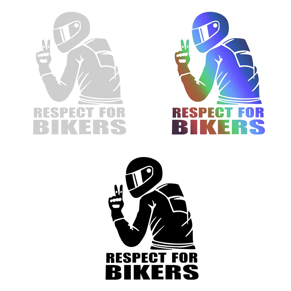 Tem Decal Trang Trí Ô Tô Xe Máy Vinyl Chống Thấm Nước In Chữ Respect For Bikers