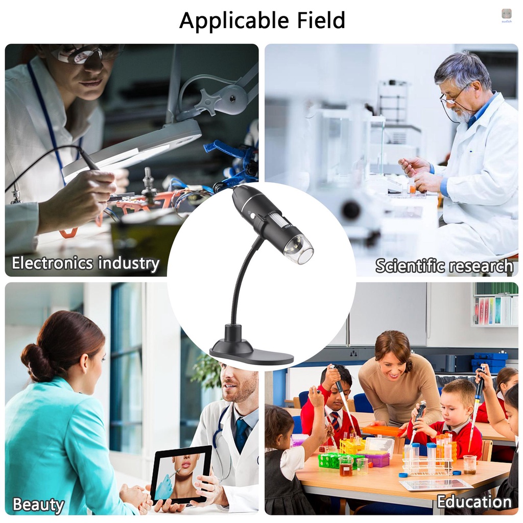 Kính Hiển Vi Kỹ Thuật Số 1000X USB Cầm Tay Mini Có Giá Đỡ Cho Laptop / Máy Tính Để Bàn / Quan Sát Công Nghiệp