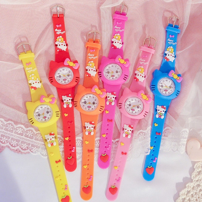 Đồng Hồ Đeo Tay Chống Thấm Nước Chống Rơi Họa Tiết Hoạt Hình Dễ Thương Cho Bé Gái Mẫu Giáo 2-3 Tuổi
