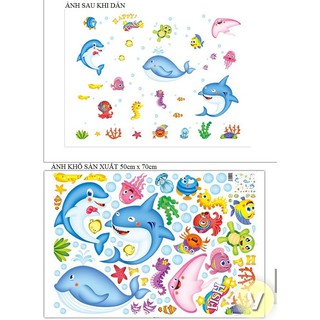 Decal dán tường Bé yêu biển
