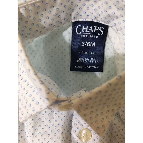 Áo Sơ Mi Cho Bé CHAPS Xuất Xịn Chất Cao Cấp Màu Trắng Bi
