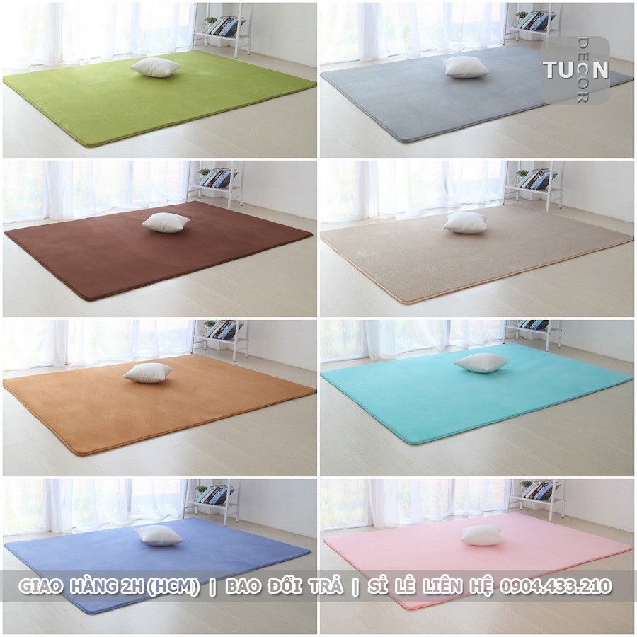|16 Màu| Thảm trải sàn phòng khách, phòng ngủ cao cấp 2 size 1m6x1m và 1m6x2m | Thảm nhung nỉ đẹp
