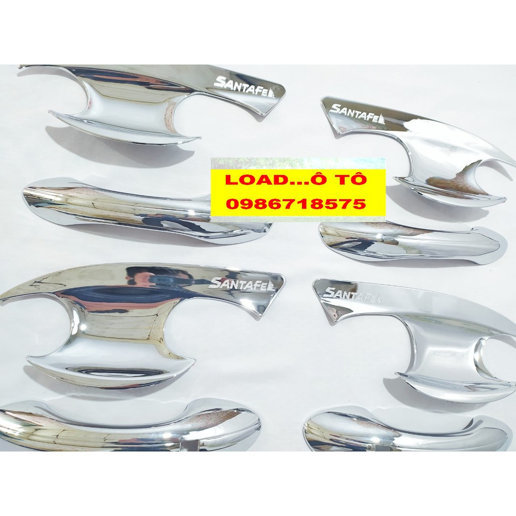 Bộ Ốp Tay Nắm Và Hõm Cửa Huyndai Santafe 2022-2018 Nhựa ABS mạ Crom
