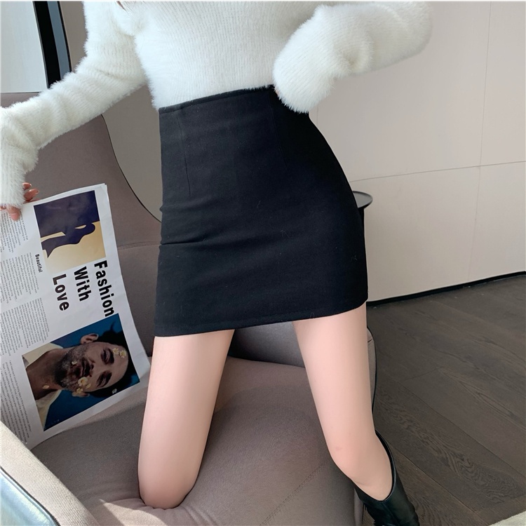 QKOOLE  Chân váy lưng cao phong cách Hàn Quốc quyến rũ cho nữ