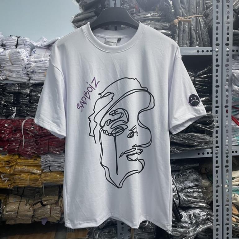Áo thun sad boiz sad story logo hình thêu nam nữ áo sadboiz thêu mặt cười full tag
