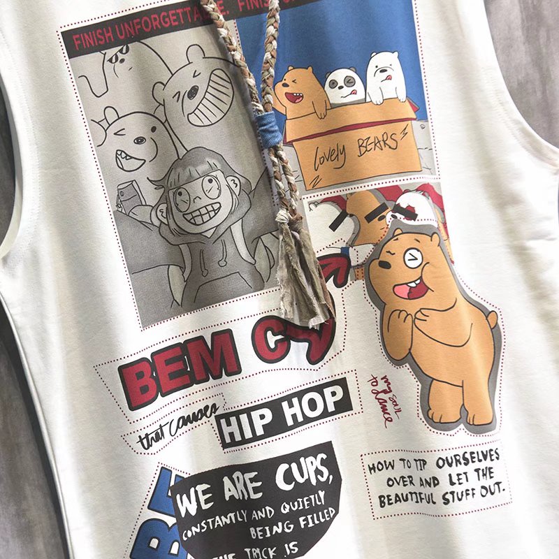 Áo Thun Ba Lỗ In Hoạt Hình Anime Phong Cách Harajuku Thời Trang Cho Nam Và Nữ