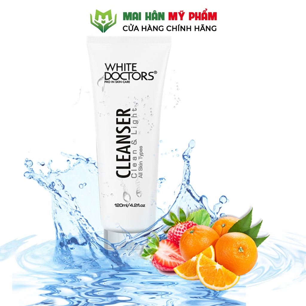 [Mã FMCGOJ3 giảm 60K đơn 400K] Sữa rửa mặt ngừa mụn và nám White Doctors Cleanser làm sạch sâu 120ml - Mỹ Phẩm Mai Hân