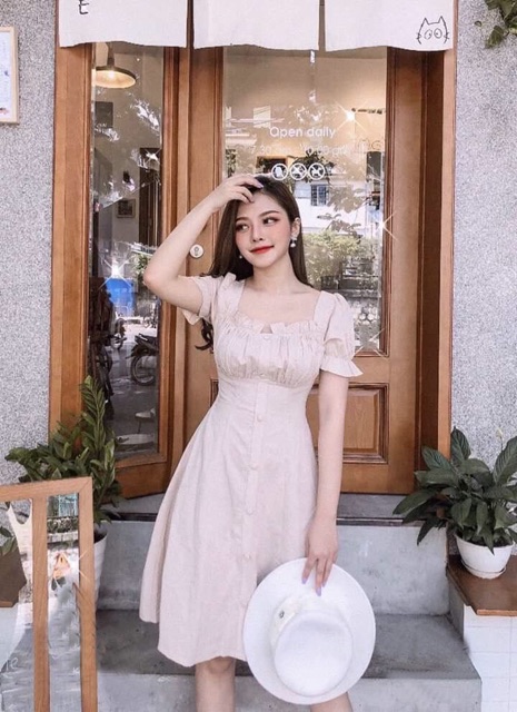 Đầm tay con nút bọc | BigBuy360 - bigbuy360.vn