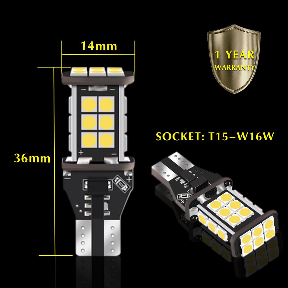 Đèn LED Chân T15 921 912 W16W T10, Led Chip 3030, 24 SMD Siêu Sáng Báo Rẽ, Chiếu Hậu, Đèn Lùi, Xi Nhan Xe Máy, Ô Tô 12V