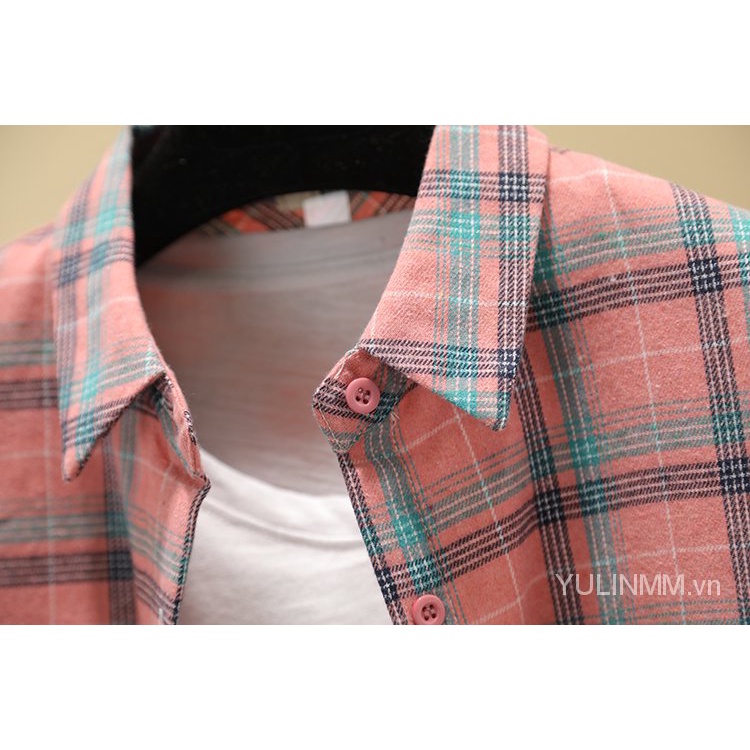 Korean style plaid long-sleeve shirt for women spring-summer for women S2021K