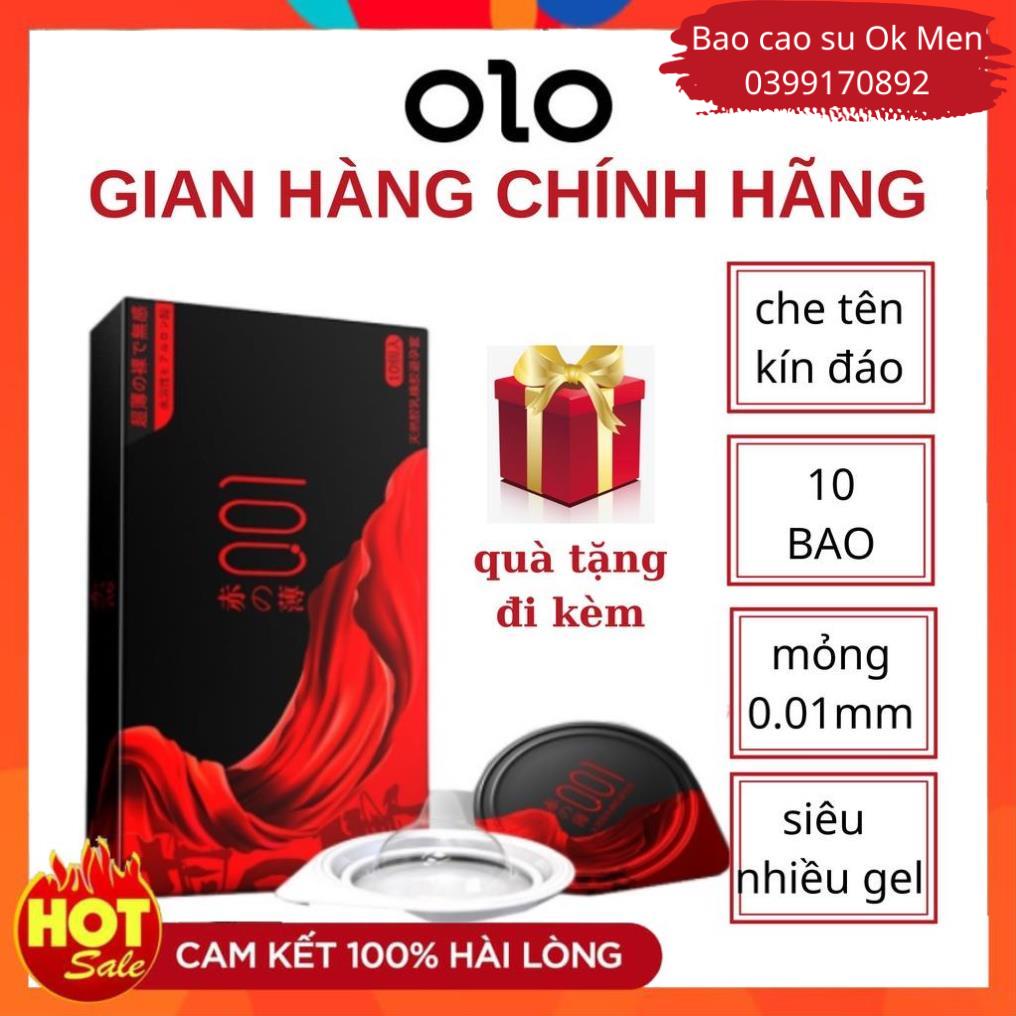 Bao Cao Su OLO 001 SAMURAI Đen, BCS Siêu Mỏng, Nhiều Gel Bôi Trơn Cao Cấp Hộp 10 BCS