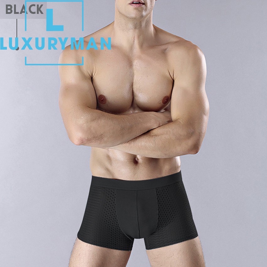 Hộp 4 chiếc sịp đùi thông hơi cao cấp dành cho nam, chất liệu mềm mịn bền đẹp thoáng mát