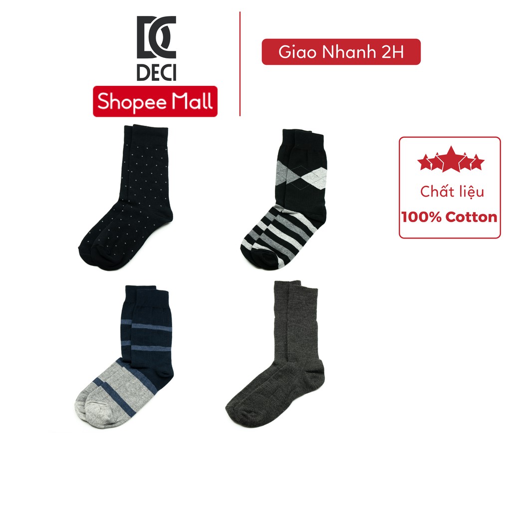Tất cổ cao nam cotton 100% (COMBO) DECI dành cho mọi loại giày.