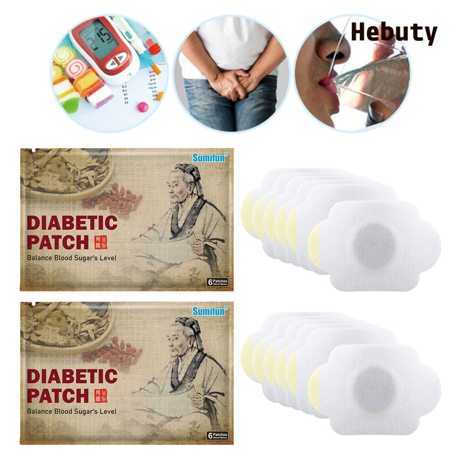 [Home & Living]12 Pcs/2Bag Diabetes Plasters Natural Herbs Diabetic Plaster Diabetes Patch