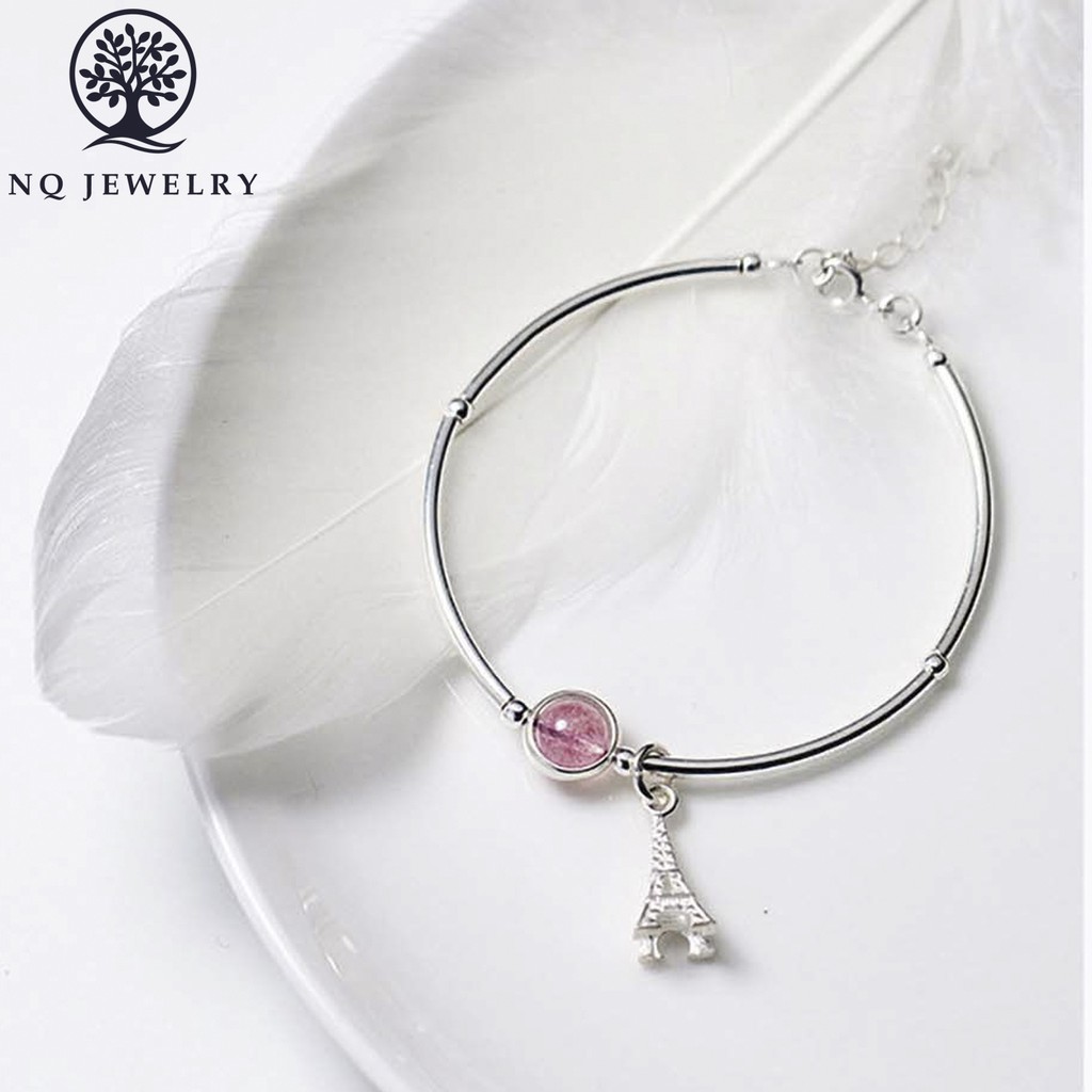 Lắc bạc phối charm tháp eiffel - NQ Jewelry