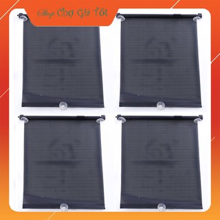 Bộ 4 rèm che nắng ô tô tự cuốn gọn [Có móc vào kính]