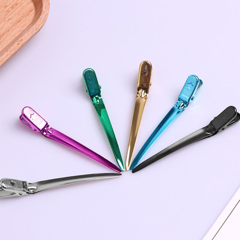 Set 12 Kẹp Cố Định Tóc Xoăn Bằng Thép Không Gỉ Nhiều Màu Sắc