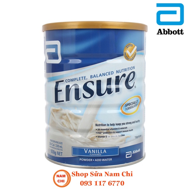 [DATE 02/2022] Sữa Bột Ensure Nhập Khẩu Úc 850g