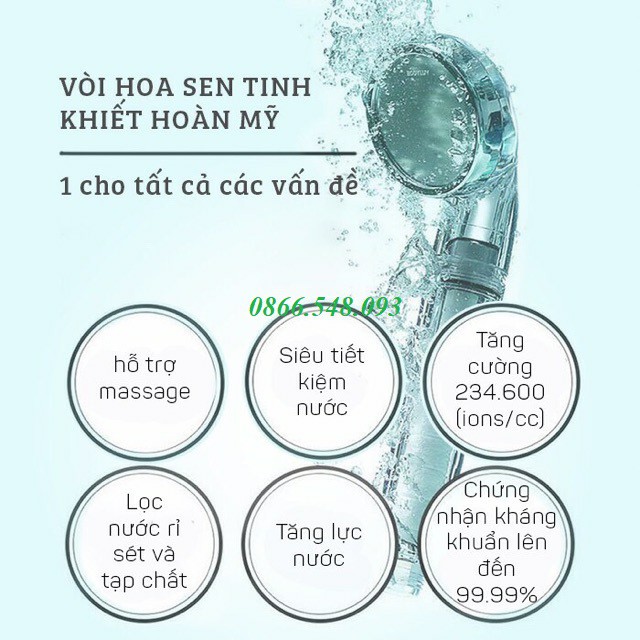 Đầu vòi sen tắm tăng áp, lọc nước chính hãng Korea