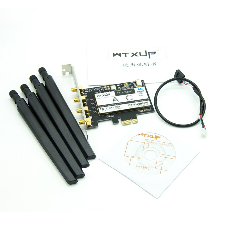 Card Mạng Không Dây 867mbps Bluetooth 4.0 Cho Intel 802.11ac Pci