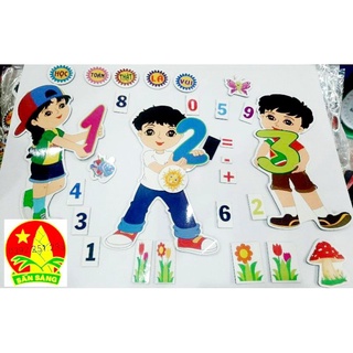 Tranh góc mầm non học toán thật là vui [ Xốp ép giấy bóng đẹp ]
