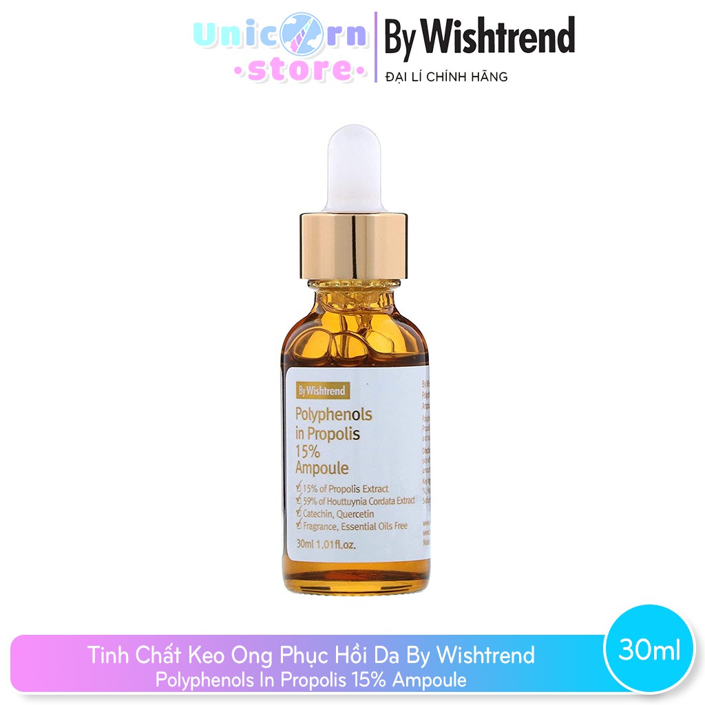 Tinh Chất Keo Ong Phục Hồi Da By Wishtrend Polyphenols In Propolis 15% Ampoule 30ml