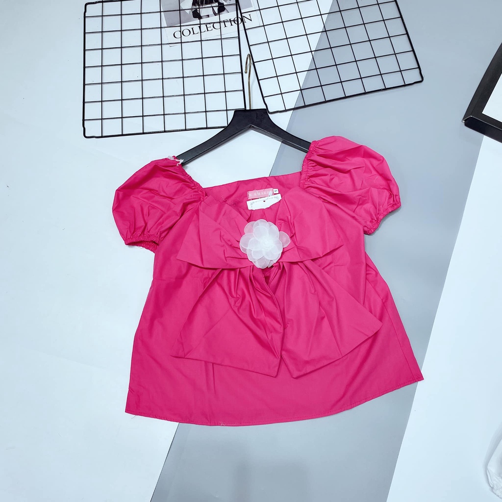 ÁO baby thô nơp ngực cài hoa(kèm ảnh thật và video)