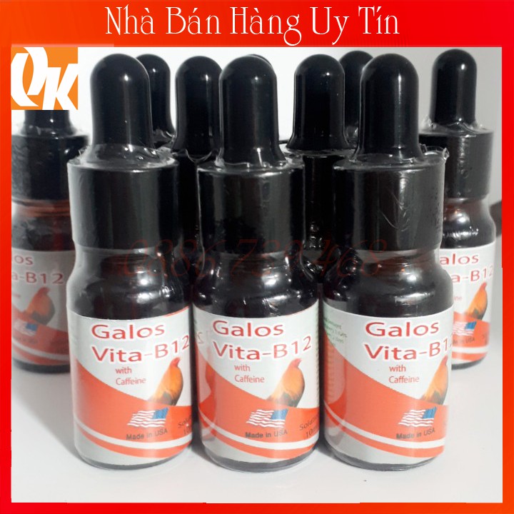 Galos Vita B12 with Caffeine 10ml Dinh Dưỡng Nuôi Tăng Bo Đá Dẻo Dai-Chống Rớt Bo Khi Vận Chuyển