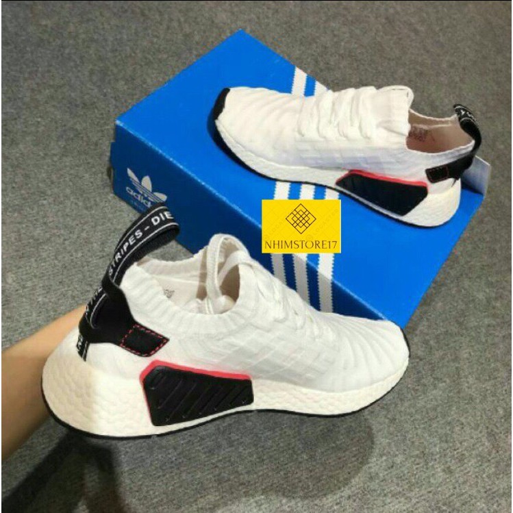 GIÀY Thể Thao NMD R2 WHITE/BLACK Trắng Gót Đen