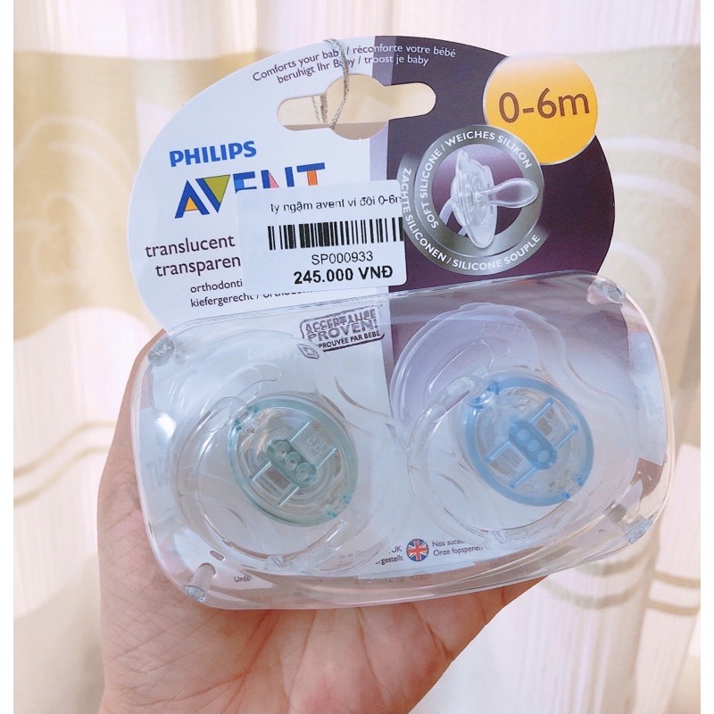 TY NGẬM AVENT 0-6m-chất liệu silicone cao cấp,an toàn cho bé