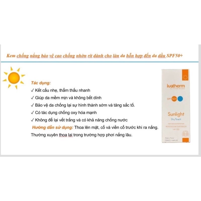 Kem Chống Nắng Ivatherm  SPF 50+